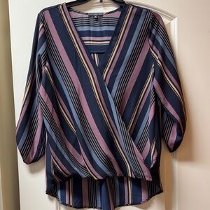 West Kei Multicolor Striped V-Neck Blouse